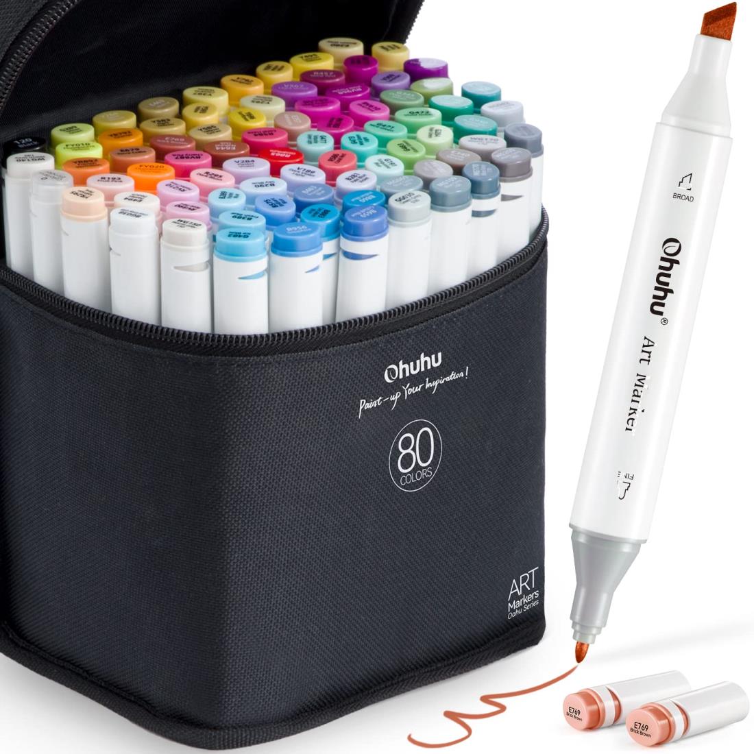 楽天市場】Ohuhu イラストマーカー 320色321本 太細両端 マーカーペン