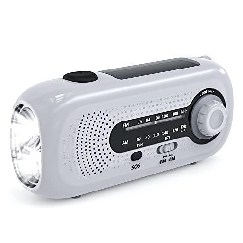 防災ラジオ 手回し充電ラジオ LED懐中電灯 緊急ラジオ ソーラー充電ラジオ 5つのランプビーズLED 4速スイッチラジオ 小型AM/FM持ち運べやすい気象ラジオ重さ約250ｇ 災害用ラジオ SOSアラート付き 大容量2000mAH付き スマホ充電 バッテリー交換可能 防水 地震 震災 津波 台風