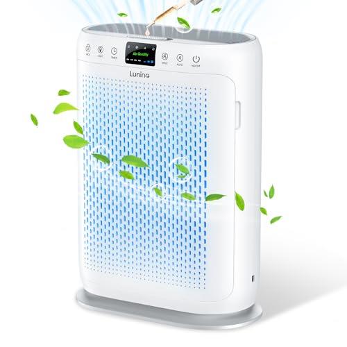 LUNINO 空気清浄機 【2024新モデル・70畳対応・インテリアライト・花粉対策】 PM2.5自動検知 1台多役 脱臭強化 消臭 除菌 強力浄化 花粉 ほこり カビ 集じん ペット臭 排気ガス アレルギー対策 3段風量設定 アロマ対応 静電HEPAフィルター タイマー機能 チャイルドロック 静|よつば商店
