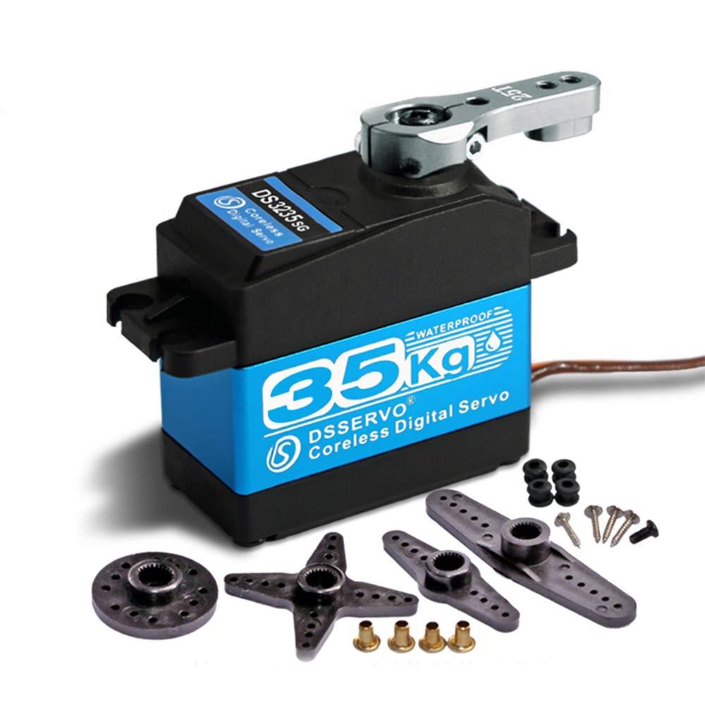 ZOSKAY 35KGコアレスデジタルサーボ RCカー用高トルクコアレスモーターサーボステンレスSG防水デジタルサーボ ロボットDIY 防水サーボ バハのラジコン対応 (180°)