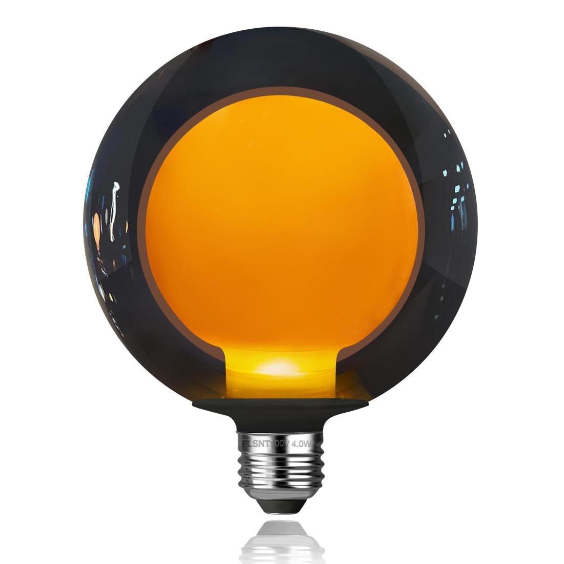FLSNT LED電球 E26口金 25W形相当 電球色 エジソン電球 4W 60lm 1800K フィ ラメント電球 レトロ 広配光 G125 調光器非対応 PSE認証済み 1個入