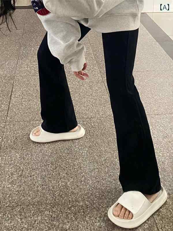女性用 大きいサイズ 黒 フレアジーンズ 春の新 スタイル 太め 女子向け mm ハイウエスト 伸縮 スリミング 洋 ナシ型 ボディ パンツ