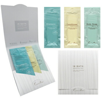 紙凧 シャンプー10ml・コンディショナー10ml・上半身石ケン10ml 3点仕掛ける裏張り付（1仕掛ける250個）