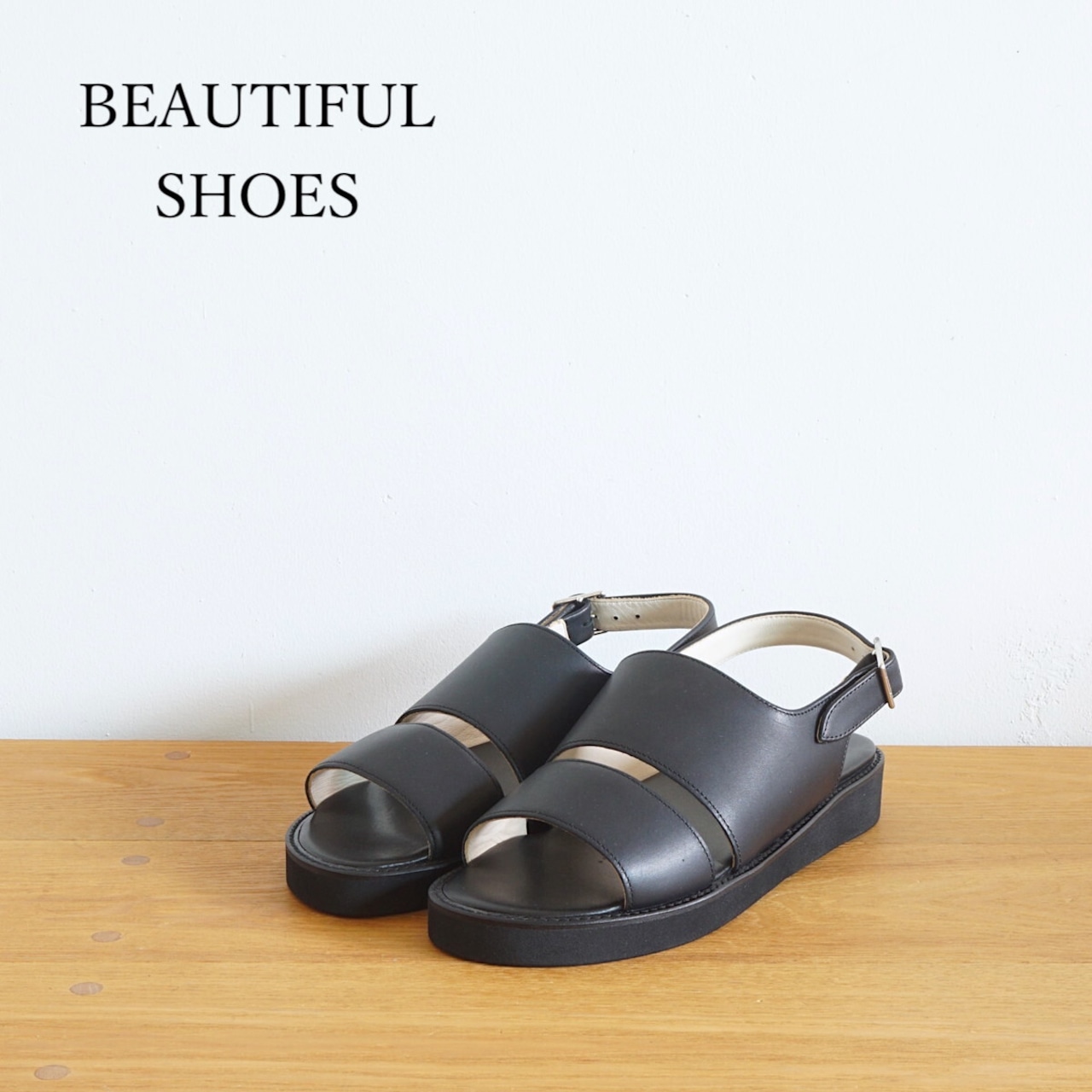 BEAUTIFUL SHOES/ビューティフルシューズ・BACK BELT SANDALS（HARDNESS60 SOLE） 大きさ：22.5 - 24 色合い：黒いこと