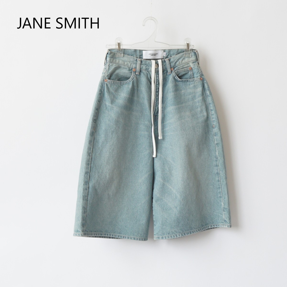 JANE SMITH/ジェーンスミス・13.5薬局衡オンス Denim15inch short pants 大きさ：24 - 26 色つや：ともし火青み