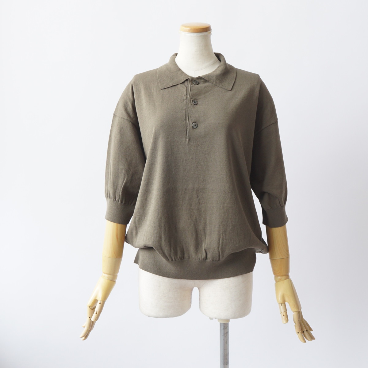Oblada/オブラダ・Summer henry polo knit 大きさ：free 色合い：全2色 カーキ 黒いこと