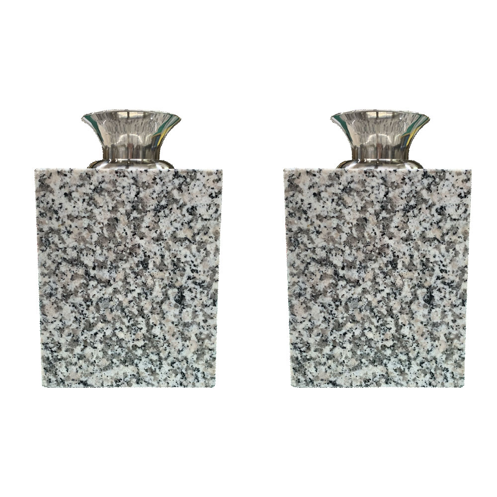 花立 お墓 お覚悟 御盆 墓参り 白御影 石 花立 120x120xH150粍 二人組 11.2kg
