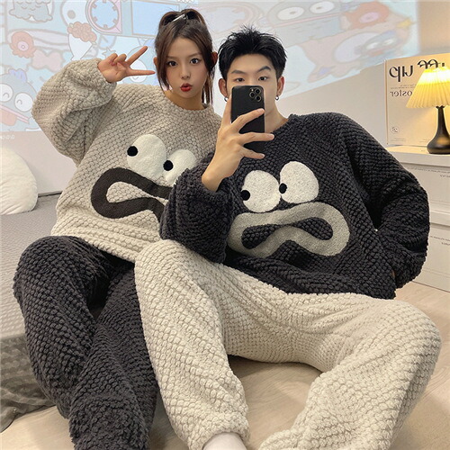 【48 時間限定 クーポン利用で200円OFF】ペアパジャマ 冬 モコモコ カップル ペア ルームウェア セット 長袖 ペア パジャマ 夫婦 もこもこ メンズ ペアパジャマ カップル 秋冬 結婚祝い プレゼント ペアパジャマ カップル お揃い プレゼント ギフト カップル ペア