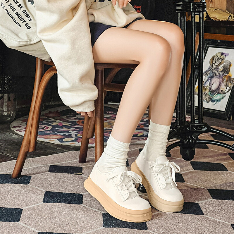 【48 時間限定 クーポン利用で 200 円 OFF】厚底 スニーカー レディース ローカット 厚手 白 カジュアル 身長アップ ストリートコーデ 本革 秋冬 韓国 3cm きれいめ 靴 おしゃれ スニーカーレディース 歩きやすい ブランド ダッドスニーカー シューズ ウォーキングシューズ