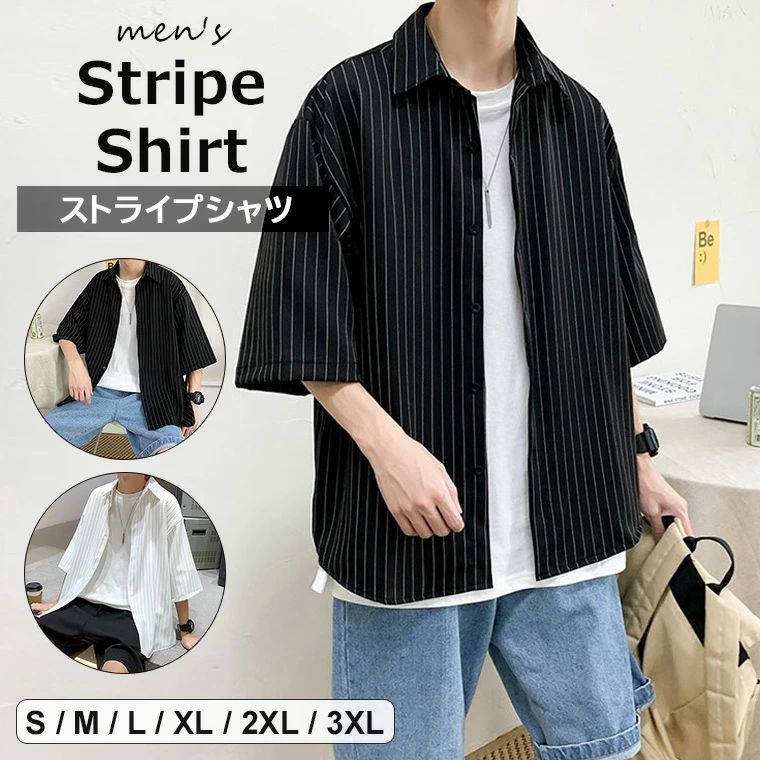 メンズ フローラル ストライプ シャツ 韓国 カジュアル nr9079 improves 長袖シャツ メンズ NULL ヌル ストライプ レギュラー