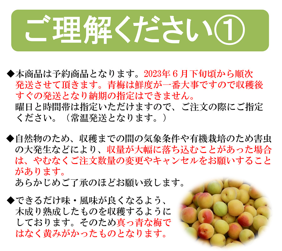 100％本物保証！ 青梅 ５ｋｇ 無農薬 有機栽培 南高梅 訳あり 黄熟