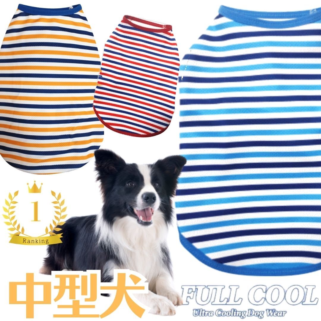 楽天市場】犬服 FULL COOL 中型犬 タンクトップ ボーダー メッシュ 犬