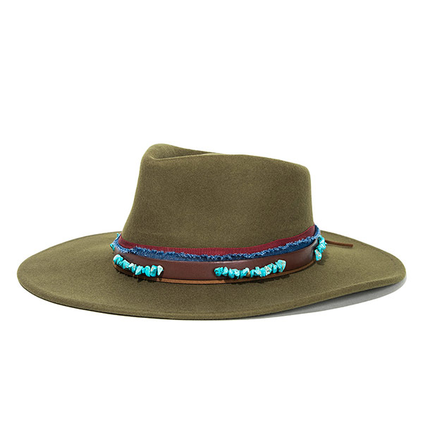 #440003 アメリカンハットメーカー AMERICAN HAT MAKERS クラッシャブル ダイヤモンドクラウン ハードフェルトハット TROOPER (オリーブ) 720021 OLIVE S-XL 54-61cm 【送料無料】