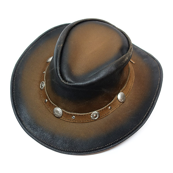 #320076ブルハイド(BULLHIDE)レザーウエスタンハット - BUNKER HILL/バンカ吸血鬼 カウボーイハット 牛飼いかぶり笠 かぶり笠 本革 御召しもの 社交ダンス 茶 赤銅色 M L XL 4059 【貨物輸送無料】