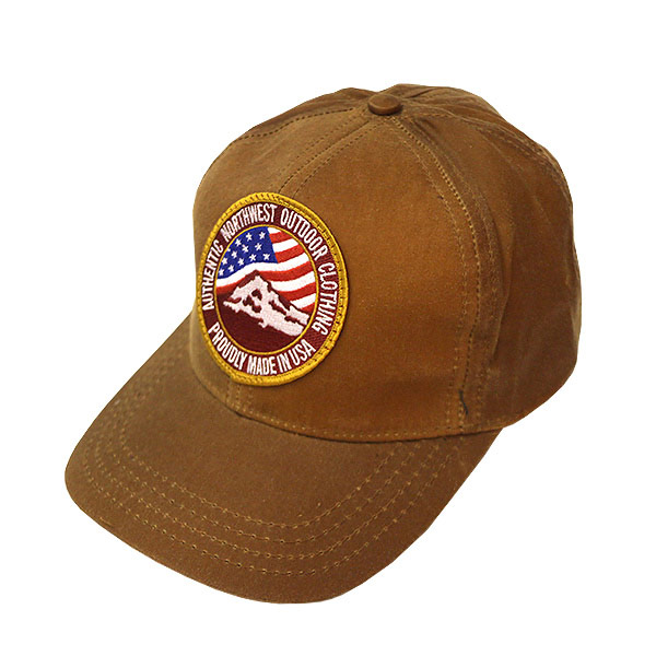 #920014 オレゴニアンアウトフィッターズ(Oregonian Outfitters) ワックスコットンキャップ - WAX COTTON CAP ワッペン 撥水加工 アメリカ産 USA 野球帽 ベースボールキャップ 国旗 刺繍 茶 ブラウン OOH 501 BROWN 【送料無料】