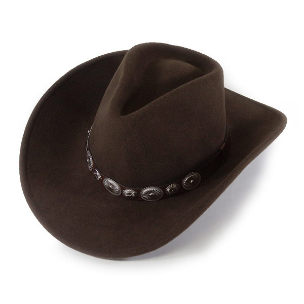 #900003 ロックマウント Rockmount クラッシャブル フェルトウエスタンハット (コンチョ/ワイヤー入り) (ブラウン) COWBOY CONCHO 1899 BRN S M L XL 【送料無料】