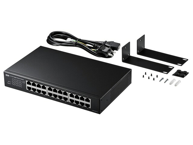 【ポイント10倍】 サンワサプライ ネットワークハブ LAN-GIGAH24L [転送速度：10BASE-T(10Mbps)/100BASE-TX(100Mbps)/1000BASE-T(1000Mbps) ポート数：24 電源内蔵：○] 【P10倍】｜YOUPLAN