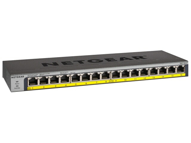 【ポイント10倍】 NETGEAR ネットワークハブ GS116LP-100AJS [転送速度：10BASE-T(10Mbps)/100BASE-TX(100Mbps)/1000BASE-T(1000Mbps) ポート数：16 スイッチングファブリック：32Gbps PoE対応：○] 【P10倍】｜YOUPLAN
