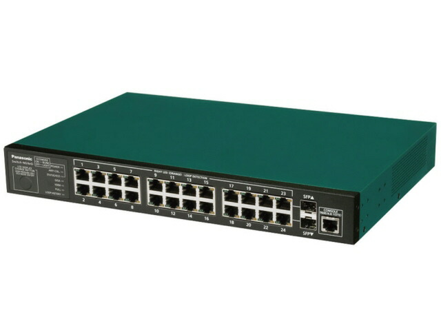 【尖んがり10倍】 パナソニック 網状組織こしき Switch-M24eGi PN28240i [緑であること/黒いこと] [伝える機敏さ：10BASE-T(10Mbps)/100BASE-TX(100Mbps)/1000BASE-T(1000Mbps) 界面数：24 スイッチングファブリック：48Gbps ワット数内蔵：○] 【P10倍】
