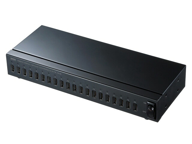 【ポイント10倍】 サンワサプライ USBハブ USB-2HCS20 [ポート数：20系統 電源供給：セルフパワー インターフェイス(パソコン側)：USB2.0 インターフェイス(USB機器側)：USB2.0x20] 【P10倍】