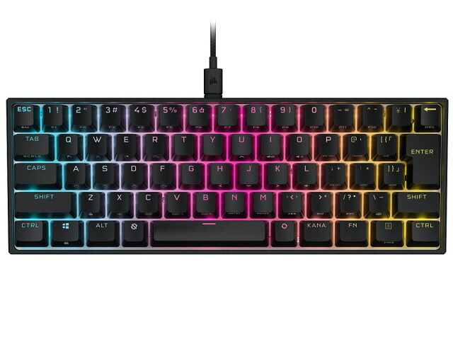【ポイント10倍】 Corsair キーボード K65 RGB MINI CH-9194014-JP [ブラック] [キーレイアウト：日本語65 60%キーボード キースイッチ：メカニカル インターフェイス：USB テンキー：なし(テンキーレス)] 【P10倍】｜YOUPLAN