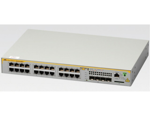 【尖んがり10倍】 アライドテレシス スイッチングこしき(網状組織こしき) CentreCOM AT-SH230-28GT [移らす速力度：10BASE-T(10Mbps)/100BASE-TX(100Mbps)/1000BASE-T(1000Mbps) 界面数：24 スイッチングファブリック：56Gbps ワット数内蔵：○] 【P10倍】