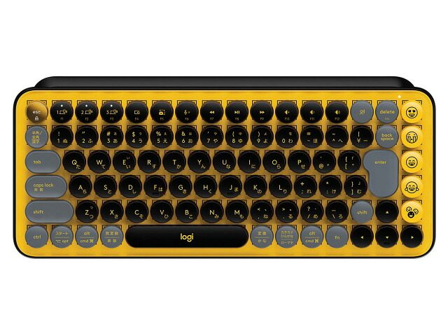 【ポイント10倍】 ロジクール キーボード POP KEYS Mechanical Wireless Keyboard K730YL 茶軸 [イエロー] [キーレイアウト：日本語85 キースイッチ：メカニカル インターフェイス：USB/Bluetooth テンキー：なし(テンキーレス) キーストローク：4mm] 【P10倍】｜YOUPLAN
