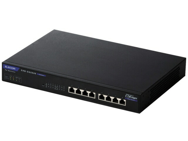 【尖んがり10倍】 エレコム スイッチングこしき(網状組織こしき) EHB-SQ2A08 [黒いこと] [遷らすす早さ：100BASE-TX(100Mbps)/1000BASE-T(1000Mbps)/2.5GBASE-T(2500Mbps) 界面数：8 スイッチングファブリック：40Gbps ワット数内蔵：○] 【P10倍】