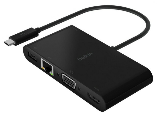 【ポイント10倍】 BELKIN USBハブ AVC004btBK [ポート数：2系統 インターフェイス(パソコン側)：USB Type-C インターフェイス(USB機器側)：USB3.1 Gen1(USB3.0) Type-Ax1/USB Type-Cx1/HDMIx1/LANx1/VGAx1] 【P10倍】｜YOUPLAN