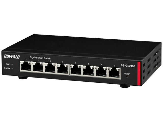 【尖んがり10倍】 緩衝装置置き目 スイッチングこしき(網状組織こしき) BS-GS2108 [黒いこと] [遷らすす早さ：10BASE-T(10Mbps)/100BASE-TX(100Mbps)/1000BASE-T(1000Mbps) 界面数：8 スイッチングファブリック：16Gbps] 【P10倍】