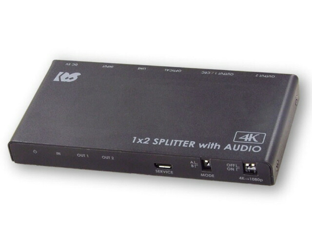 【ポイント10倍】 RATOC AVセレクター RS-HDSP2PA-4K [HDMIセレクター：○ HDMI入力：1系統 HDMI出力：2系統 幅x高さx奥行：125x15x63mm] 【P10倍】