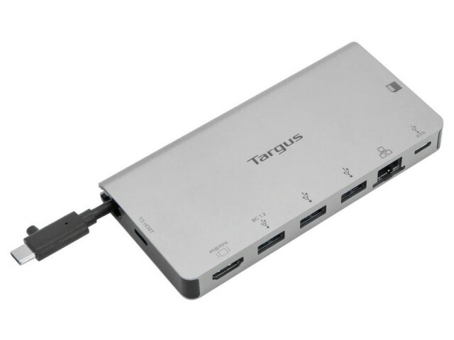 【ポイント10倍】 ターガス USBハブ DOCK414 [Silver] [ポート数：4系統 インターフェイス(パソコン側)：USB3.2 Gen1 Type-C インターフェイス(USB機器側)：USB3.2 Gen1 Type-Ax3/Type-Cx1/HDMIx1/LANx1/SDカードスロット/microSDカードスロット] 【P10倍】