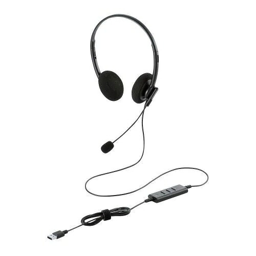 【尖んがり10倍】 エレコム 上端仕掛ける HS-HP103UNCBK [黒いこと] [受話器印字機：厚地の外套上端 繋ぎつら構え：USB とり備える印字機：両耳用 繋ぎ合わせる遣りかた：ワイヤード(有線) 遠隔操作：○] 【P10倍】