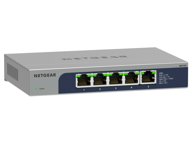 【尖んがり10倍】 NETGEAR スイッチングこしき(網状組織こしき) MS105-100JPS [遷らすす早さ：100BASE-TX(100Mbps)/1000BASE-T(1000Mbps)/2.5GBASE-T(2500Mbps) 界面数：5] 【P10倍】
