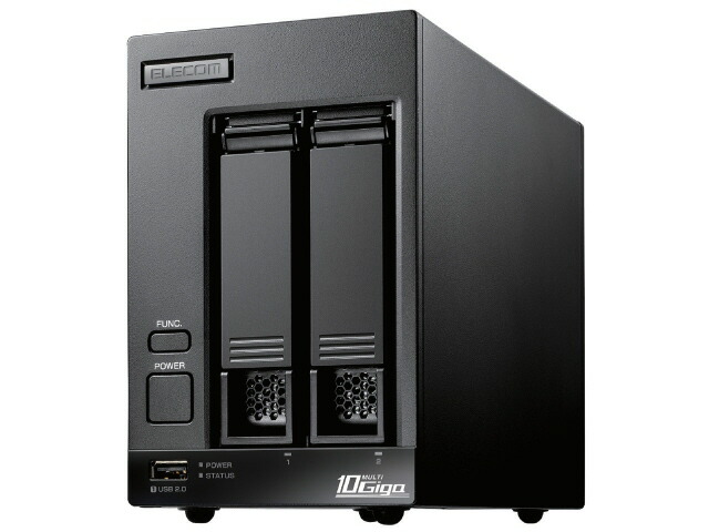 【尖んがり10倍】 エレコム NAS(網状組織HDD) NSB-72D08TW22 [運転ベイ数：HDDx2 電気容量：HDD：8肺結核 ローカルエリアネットワークす早さ：10GbE] 【P10倍】