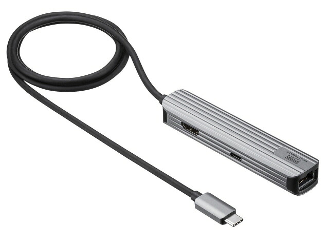 【ポイント10倍】 サンワサプライ USBハブ USB-3TCHLP7S-1 [ポート数：2系統 電源供給：バスパワー/セルフパワー インターフェイス(パソコン側)：USB3.2 Gen1 Type-C インターフェイス(USB機器側)：USB3.2 Gen1 Type-Ax1/USB Type-Cx1/HDMIx1/LANx1] 【P10倍】｜YOUPLAN