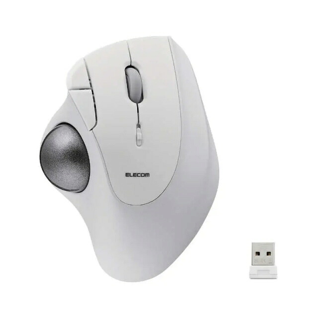 【ポイント10倍】 エレコム マウス M-IT11DRWH [ホワイト] [タイプ：トラックボール インターフェイス：無線2.4GHz その他機能：着脱式レシーバ ボタン数：5ボタン 重さ：148g] 【P10倍】｜YOUPLAN