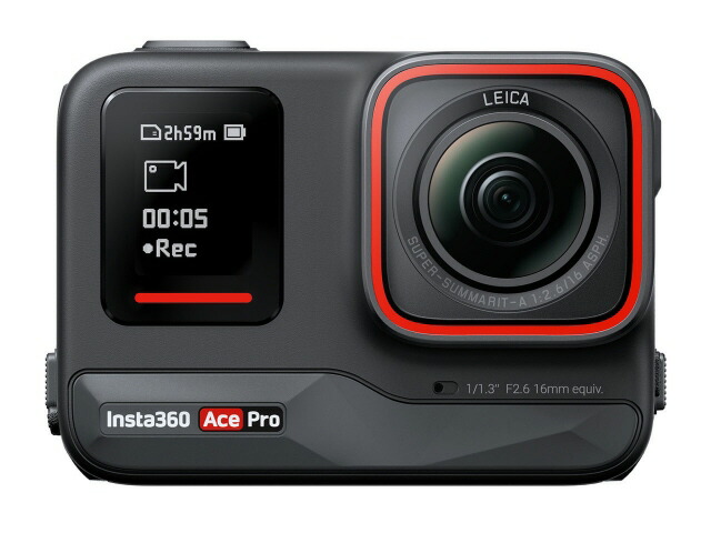 【ポイント10倍】 Insta360 ビデオカメラ Insta360 Ace Pro [ブラック] [タイプ：アクションカメラ 画質：8K 撮影時間：100分 本体重量：179.8g 撮像素子：1/1.3型] 【P10倍】
