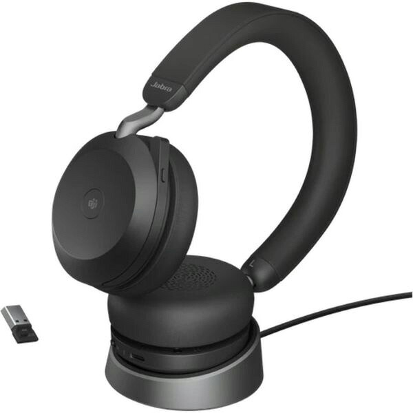【ポイント10倍】 Jabra ヘッドセット Evolve2 75 - USB-A MS Teams 充電スタンド付き [ブラック] [ヘッドホンタイプ：オーバーヘッド 装着タイプ：両耳用 接続方式：ワイヤレス リモコン：○] 【P10倍】｜YOUPLAN
