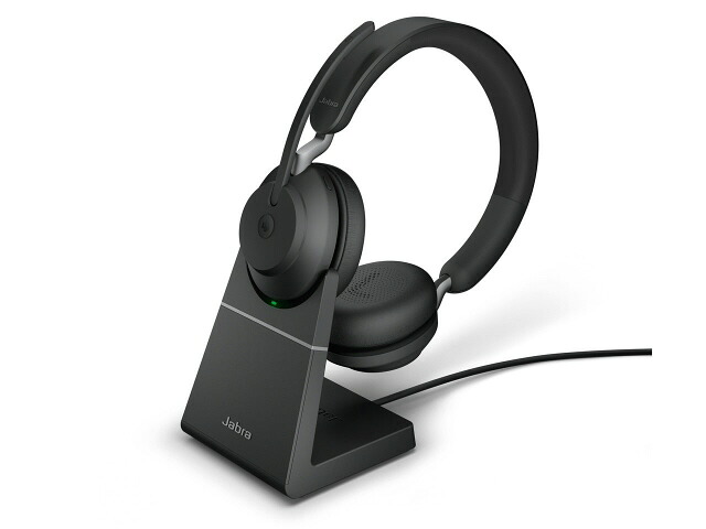 【ポイント10倍】 Jabra ヘッドセット Evolve2 65 - USB-C MS Teams Stereo with Charging stand [ブラック] [ヘッドホンタイプ：オーバーヘッド プラグ形状：USB 装着タイプ：両耳用] 【P10倍】