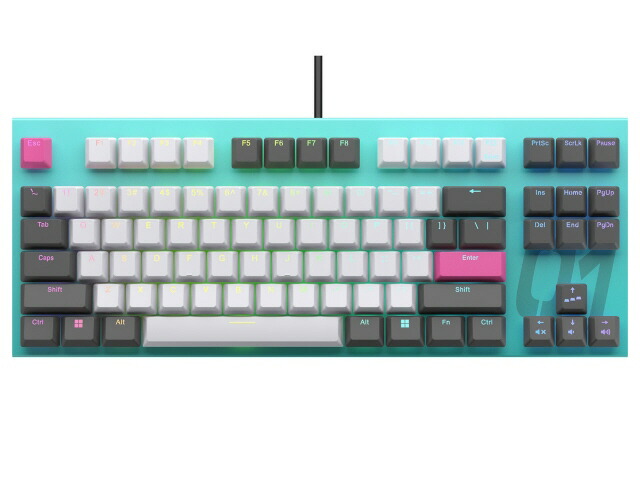 【尖んがり10倍】 東プレ 鍵盤 REALFORCE × 初音ミク GX1 X1UDM1 [Blue-Green] [キーレイアウト：英語87 足がかり取り替えっこ：静電電気容量無接合点操作手順 インター人間の顔：USB テンキー：なし(テンキー受け答え) 足がかり打つこと：4粍] 【P10倍】