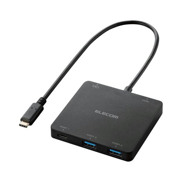 【ポイント10倍】 エレコム USBハブ U3HC-DC03BBK [ブラック] [ポート数：3系統 電源供給：バスパワー インターフェイス(パソコン側)：USB3.1 Gen1(USB3.0) Type-C インターフェイス(USB機器側)：USB3.1 Gen1(USB3.0) Type-Ax2/Type-Cx1/HDMIx1] 【P10倍】｜YOUPLAN