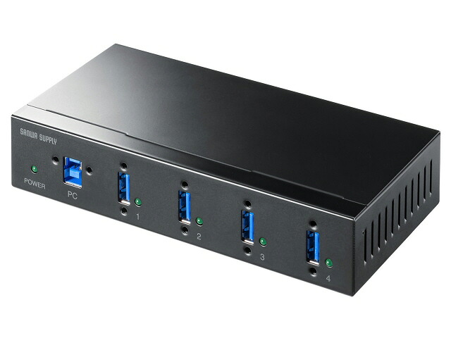【ポイント10倍】 サンワサプライ USBハブ USB-3HFA04 [ポート数：4系統 電源供給：セルフパワー インターフェイス(パソコン側)：USB3.2 Gen1 Type-B/USBケーブル Type-B⇔Type-A インターフェイス(USB機器側)：USB3.2 Gen1 Type-Ax4] 【P10倍】