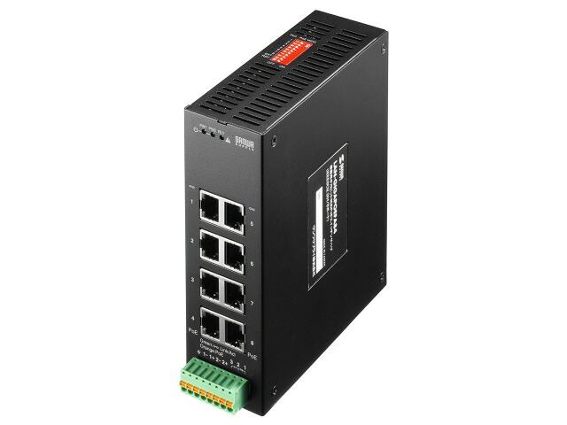 【ポイント10倍】 サンワサプライ スイッチングハブ(ネットワークハブ) LAN-GIGAPOEFA84 [ブラック] [転送速度：10BASE-T(10Mbps)/100BASE-TX(100Mbps)/1000BASE-T(1000Mbps) ポート数：8 スイッチングファブリック：16Gbps PoE対応：○] 【P10倍】