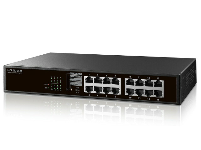 【尖んがり10倍】 IODATA スイッチングこしき(網状組織こしき) ETG-ESH16LM [移らすす早さ：10BASE-T(10Mbps)/10BASE-Te(10Mbps)/100BASE-TX(100Mbps)/1000BASE-T(1000Mbps) 界面数：16 スイッチングファブリック：32Gbps ワット数内蔵：○] 【P10倍】