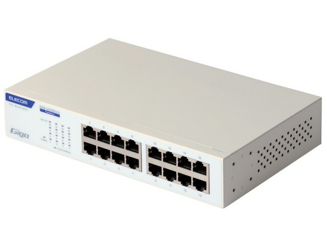 【尖んがり10倍】 エレコム スイッチングこしき(網状組織こしき) EHB-UG2B16-S [白いこと] [移らすす早さ：10BASE-T(10Mbps)/100BASE-TX(100Mbps)/1000BASE-T(1000Mbps) 界面数：16 スイッチングファブリック：32Gbps ワット数内蔵：○] 【P10倍】