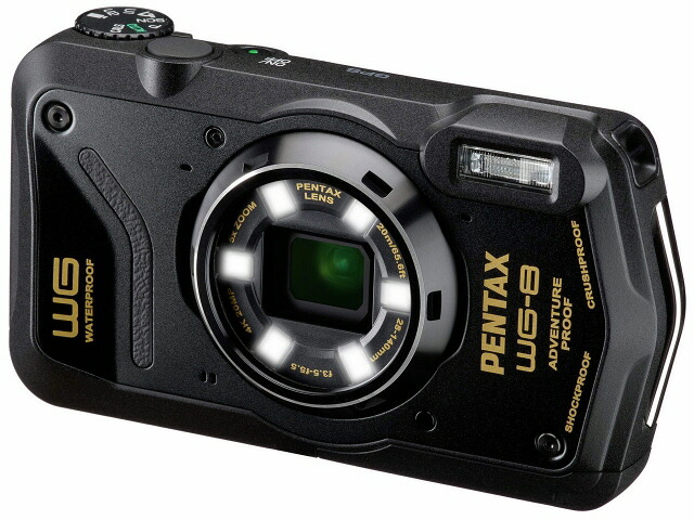 【尖んがり10倍】 ペンタックス デジタル写真機 PENTAX WG-8 [黒いこと] [絵素数：2000万絵素(法的有効性絵素) 光学望遠レンズ：5倍 映画化枚数：340枚 雨合羽写真機：○] 【P10倍】