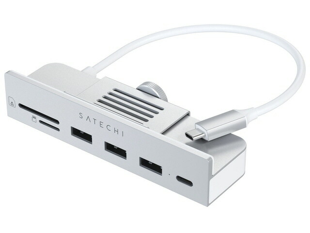 【ポイント10倍】 Satechi USBハブ PST-UCICHS [シルバー] [ポート数：4系統 インターフェイス(パソコン側)：USB Type-C インターフェイス(USB機器側)：USB3.1 Gen1(USB3.0) Type-Ax3/Type-Cx1/SD/microSD] 【P10倍】