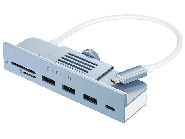 【ポイント10倍】 Satechi USBハブ PST-UCICHB [ブルー] [ポート数：4系統 インターフェイス(パソコン側)：USB Type-C インターフェイス(USB機器側)：USB3.1 Gen1(USB3.0) Type-Ax3/Type-Cx1/SD/microSD] 【P10倍】｜YOUPLAN