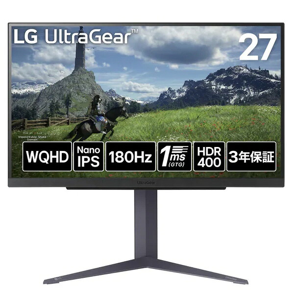 【ポイント10倍】 LGエレクトロニクス PCモニター・液晶ディスプレイ LG UltraGear 27GS85Q-B [27インチ] 【P10倍】